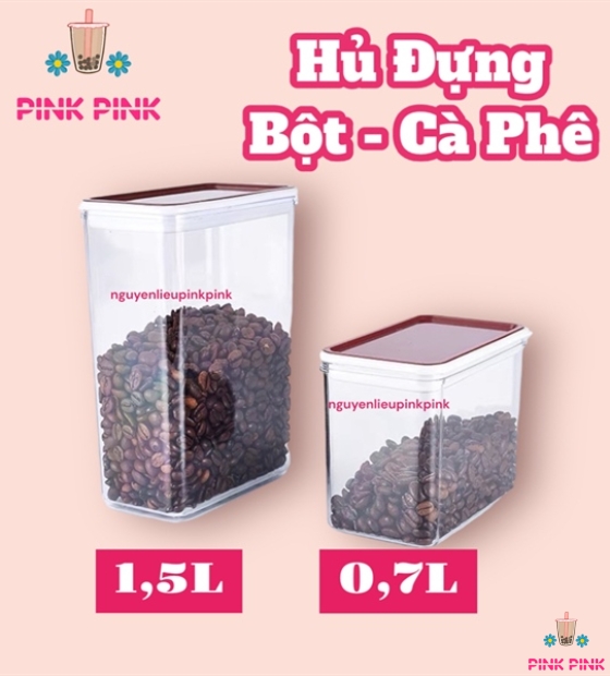 DỤNG CỤ HỦ / HỘP ĐỰNG BỘT / CÀ PHÊ (NHỎ 0.7L)