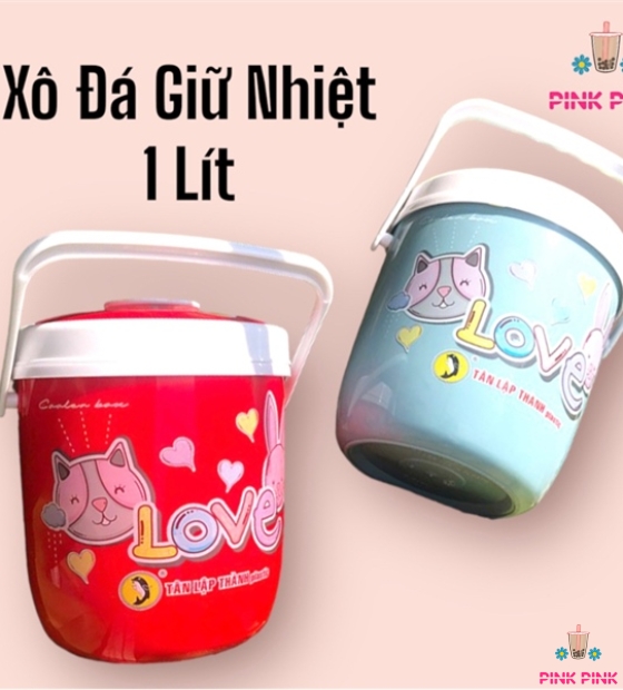 BÌNH ĐÁ ĐỰNG TRÀ SỮA GIỮ NHIỆT 1L (TRÒN)