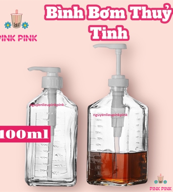 DCPC BÌNH BƠM THỦY TINH 1100ML ĐỰNG SIRO - ĐƯỜNG CÓ VÒI PUMP 10ML