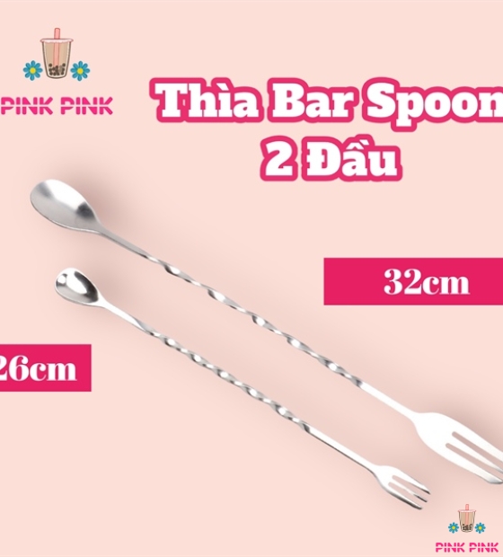 DCPC THÌA BAR - MUỖNG KHUẤY BARSPOON 2 ĐẦU INOX (26cm)