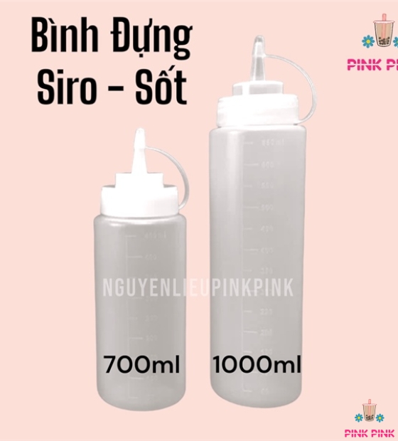 DCPC BÌNH TRÒN ĐỰNG SIRO, SỐT NHỰA PP 1000ML